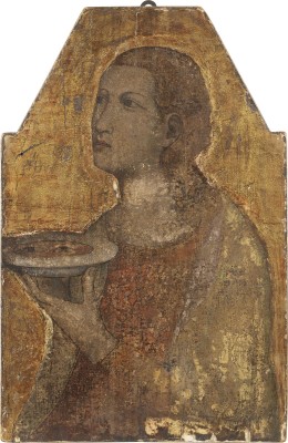 Auktion 137<br>DIE HEILIGE LUCIA HÄLT EINE SCHÜSSEL MIT DEM EMPLEMATISCHEN BILD DER BEIDEN AUGEN