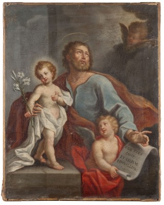 Auktion 137<br>JOSEPH MIT DEM CHRISTUSKIND, DEM JOHANNESKNABEN UND EINEM ENGEL