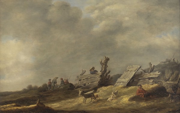 Auktion 137<br>KÜSTENLANDSCHAFT MIT HIRTEN UND ZIEGEN