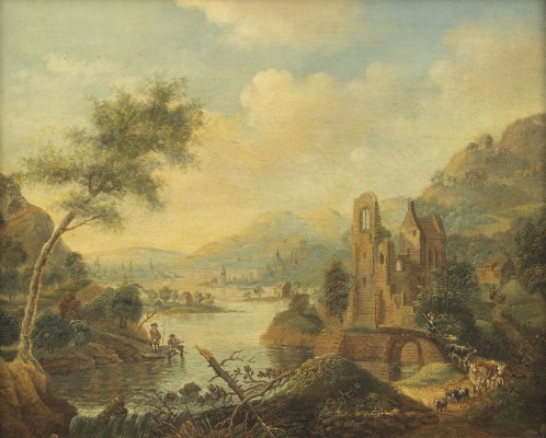 Auktion 137<br>FLUSSLANDSCHAFT MIT GOTISCHEN RUINEN