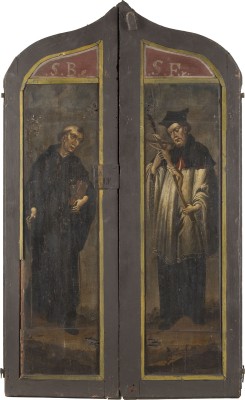 Auction 137<br>PAAR RETABEL-FLÜGELTÜREN MIT DEM HEILIGEN FRANZISKUS UND DEM HEILIGEN BERNHARD