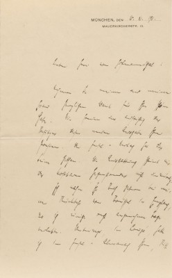 Auktion 137<br>AUTOGRAPH - DANKESSCHREIBEN AN HUGO VON HOFMANNSTHAL