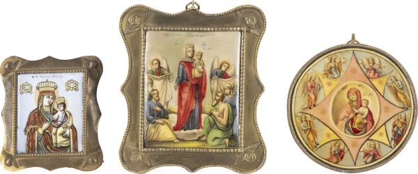 Auction 138<br>DREI FINIFTI: GOTTESMUTTER 'FREUDE ALLER LEIDENDEN', GOTTESMUTTER 'UNVERBRENNBARER DORNBUSCH' UND GOTTESMUTTER VON TSCHERNIGOW