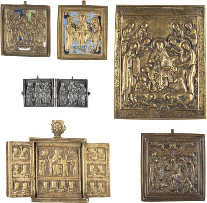 Auction 138<br>SAMMLUNG VON SECHS BRONZE-IKONEN MIT DEESIS-DARSTELLUNGEN