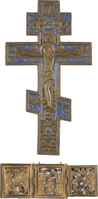 Bild BRONZE-HAUSKREUZ UND TRIPTYCHON MIT HOCHFESTEN