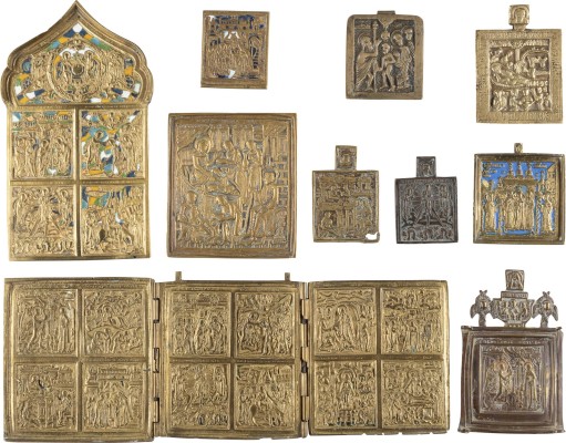 Bild SAMMLUNG VON ZEHN BRONZE-IKONEN: HOCHFESTE DES ORTHODOXEN KIRCHENJAHRES