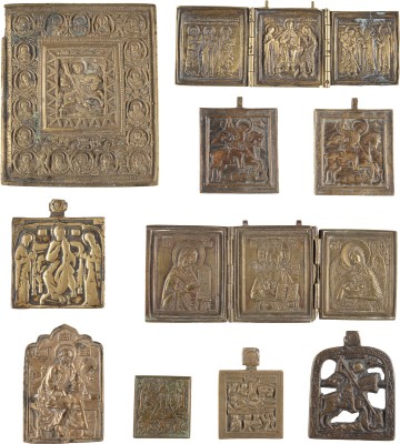 Bild ZEHN BRONZE-IKONEN: DEESIS, AUSGEWÄHLTE HEILIGE UND HOCHFESTE DES ORTHODOXEN KIRCHENJAHRES
