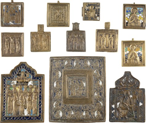 Bild SAMMLUNG VON ZWÖLF BRONZE-IKONEN MIT AUSGEWÄHLTEN HEILIGEN