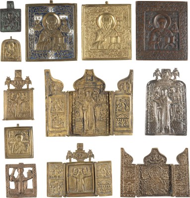 Picture SAMMLUNG VON ZWÖLF BRONZE-IKONEN MIT DEM HEILIGEN NIKOLAUS