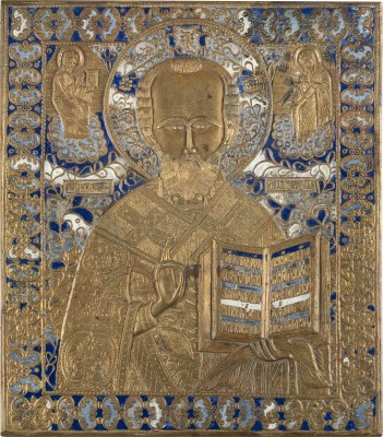 Picture GROSSE BRONZE-IKONE: HEILIGER NIKOLAUS VON MYRA