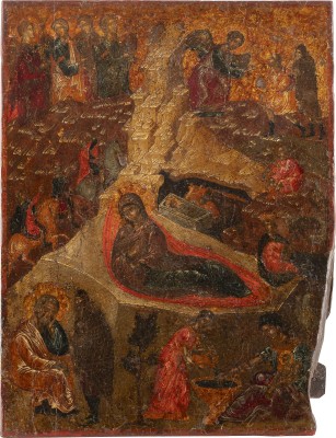 Auction 138<br>FEINE UND GROSSE IKONE MIT DER GEBURT CHRISTI