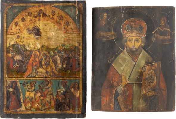 Picture ZWEI IKONEN: GEBURT CHRISTI UND HEILIGER NIKOLAUS VON MYRA