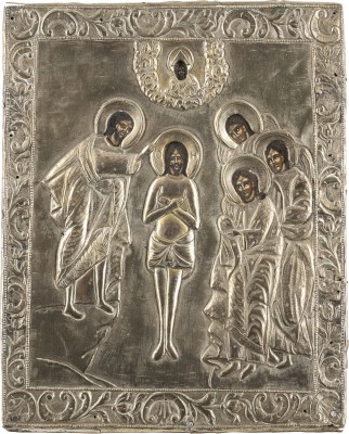 Bild IKONE MIT DER TAUFE CHRISTI MIT OKLAD