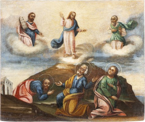 Auction 138<br>GROSSE IKONE MIT DER VERKLÄRUNG CHRISTI