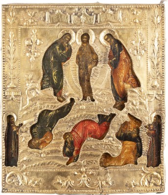 Auction 138<br>IKONE MIT DER VERKLÄRUNG CHRISTI MIT VERMEIL-RIZA