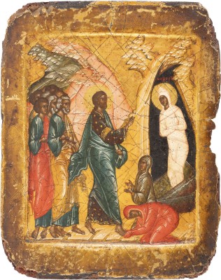 Auktion 138<br>BEDEUTENDE IKONE MIT DER ERWECKUNG DES LAZARUS