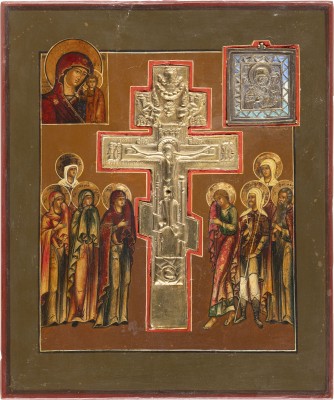 Bild STAUROTHEK MIT DER KREUZIGUNG CHRISTI UND GNADENBILDERN DER GOTTESMUTTER
