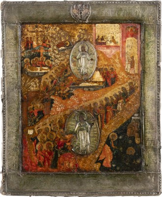 Picture IKONE MIT DER AUFERSTEHUNG UND HÖLLENFAHRT CHRISTI MIT BASMA