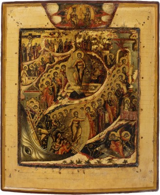 Picture SEHR FEINE IKONE MIT DER HÖLLENFAHRT UND AUFERSTEHUNG CHRISTI