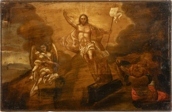 Picture GROSSE IKONE MIT DER AUFERSTEHUNG CHRISTI AUS EINER KIRCHEN-IKONOSTASE