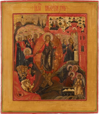 Bild IKONE MIT DER HÖLLENFAHRT CHRISTI UND DER BEFREIUNG DER VORVÄTER AUS DEM HADES