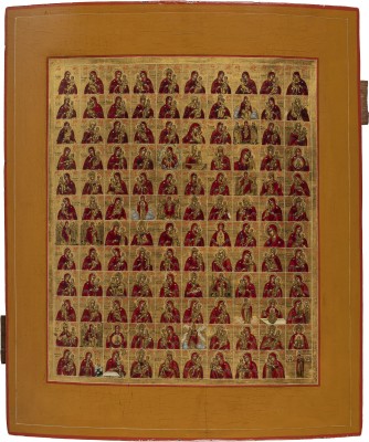 Picture GROSSFORMATIGE UND SELTENE IKONE MIT 120 GNADENBILDERN DER GOTTESMUTTER