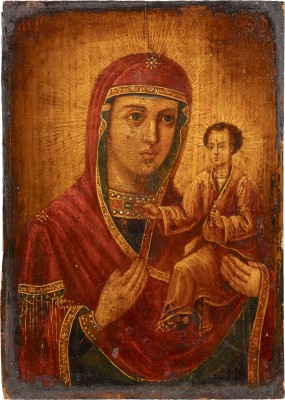 Auktion 138<br>KLEINE IKONE MIT DER GOTTESMUTTER VON TICHWIN (TICHWINSKAJA)