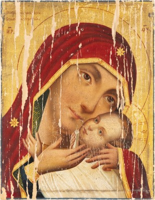 Auktion 138<br>KLEINE IKONE MIT DER GOTTESMUTTER VON CHERSON (KORSUNSKAJA)