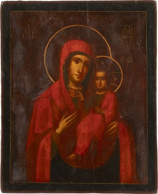 Auction 138<br>IKONE MIT DER GOTTESMUTTER VON TICHWIN (TICHWINSKAJA)