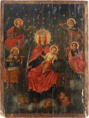 Auktion 138<br>SELTENE IKONE MIT DER GOTTESMUTTER VON KOLOMENSKOE 'DERZHAWNAJA' (DIE MÄCHTIGE)