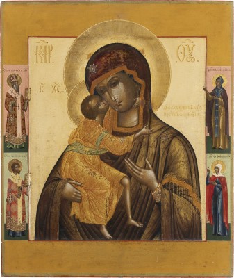 Auktion 138<br>GROSSE IKONE MIT DER GOTTESMUTTER FEODOROWSKAJA