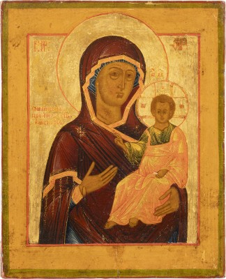 Auktion 138<br>KLEINE IKONE MIT DER GOTTESMUTTER VON SMOLENSK (SMOLENSKAJA)