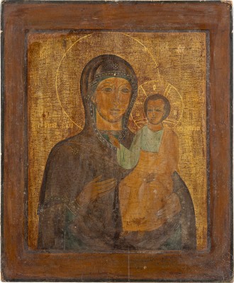 Auktion 138<br>GROSSFORMATIGE IKONE MIT DER GOTTESMUTTER VON SMOLENSK (SMOLENSKAJA)