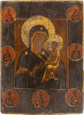 Bild IKONE MIT DER GOTTESMUTTER VON TICHWIN (TICHWINSKAJA) MIT HEILIGEN