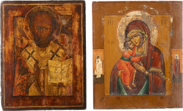 Picture ZWEI IKONEN: GOTTESMUTTER FEODOROWSKAJA UND HEILIGER NIKOLAUS VON MYRA