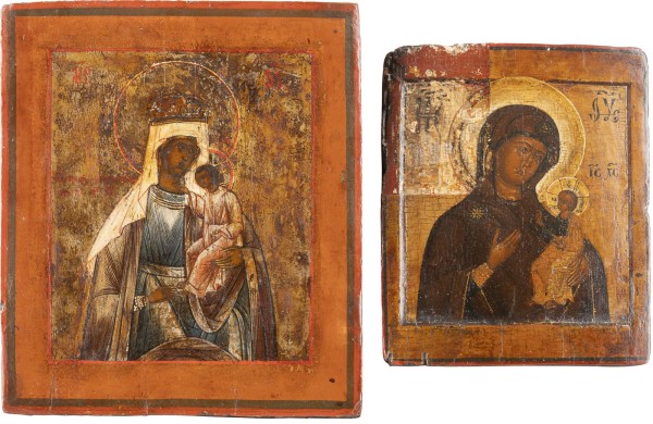 Picture ZWEI KLEINE IKONEN: GOTTESMUTTER 'IWERSKAJA' UND GOTTESMUTTER 'LABSAL DER LEIDENDEN'