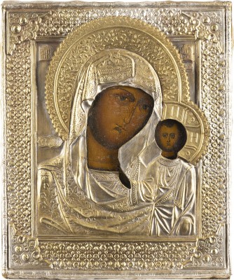 Picture IKONE MIT DER GOTTESMUTTER VON KASAN (KASANSKAJA) MIT OKLAD