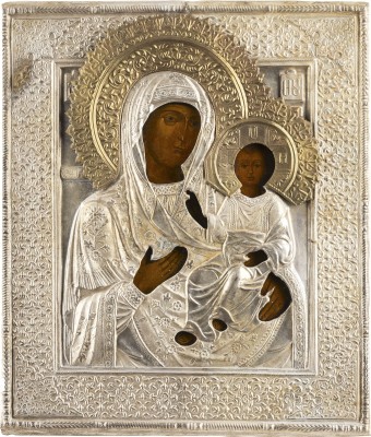 Bild IKONE MIT DER GOTTESMUTTER VON SMOLENSK (SMOLENSKAJA) MIT OKLAD