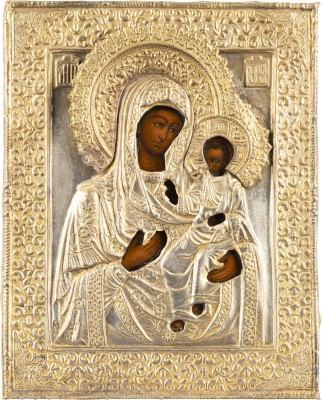 Bild KLEINE IKONE MIT DER GOTTESMUTTER VON SMOLENSK (SMOLENSKAJA) MIT OKLAD