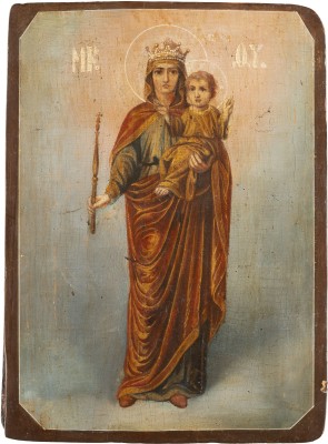 Bild SELTENE IKONE MIT DER GOTTESMUTTER 'GESEGNETER HIMMEL' (BLAGODATNOE NEBO)