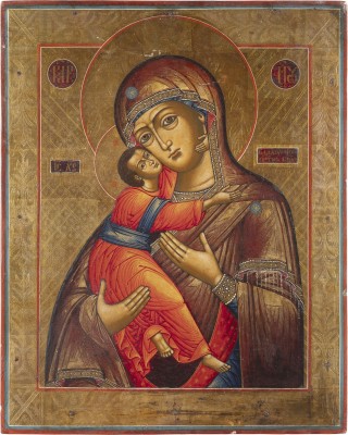 Auction 138<br>GROSSE IKONE MIT DER GOTTESMUTTER VON WLADIMIR (WLADIMIRSKAJA)