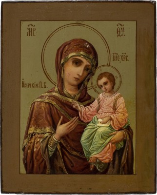 Auktion 138<br>SIGNIERTE IKONE MIT DER GOTTESMUTTER IWERSKAJA