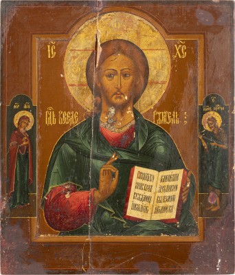 Auktion 138<br>FEINE IKONE MIT CHRISTUS PANTOKRATOR