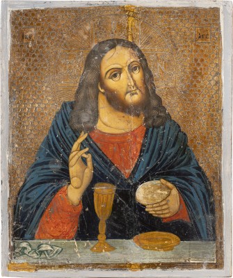 Auction 138<br>KLEINE IKONE MIT CHRISTUS UND DER EUCHARISTIE