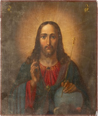 Auction 138<br>IKONE MIT CHRISTUS DEM WELTENHERRSCHER