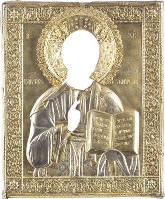 Bild VERMEIL-OKLAD EINER IKONE MIT CHRISTUS PANTOKRATOR