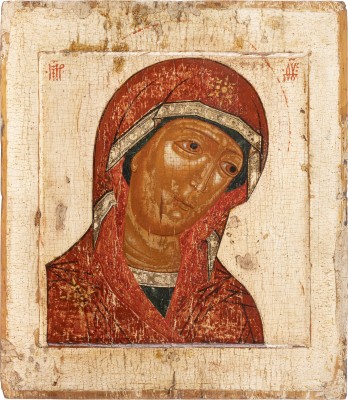 Auktion 138<br>IKONE MIT DER GOTTESMUTTER AUS EINER DEESIS