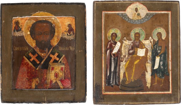 Auktion 138<br>ZWEI IKONEN: HEILIGER NIKOLAUS VON MYRA UND DEESIS