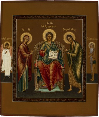Auktion 138<br>SEHR FEINE SIGNIERTE IKONE MIT DEESIS