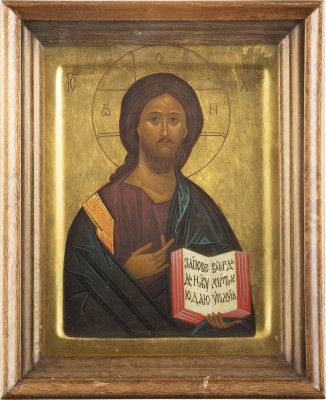 Auction 138<br>IKONE MIT CHRISTUS PANTOKRATOR IM KIOT